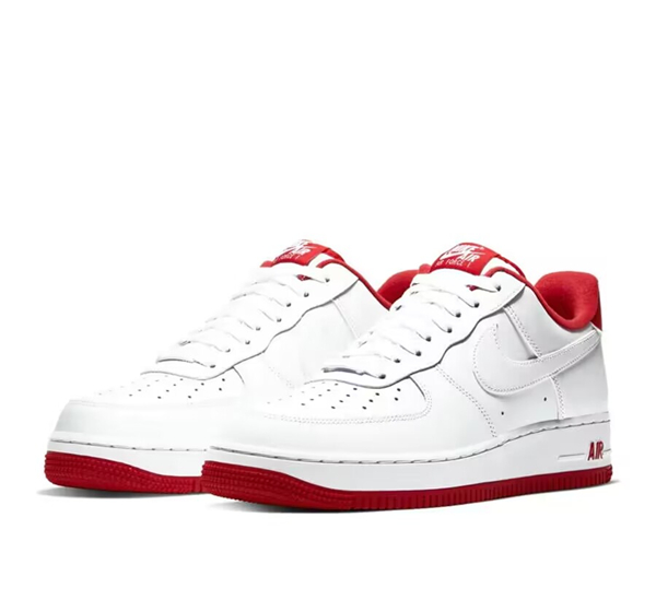 Men's Air Force 1 Low White Red Shoes 0283